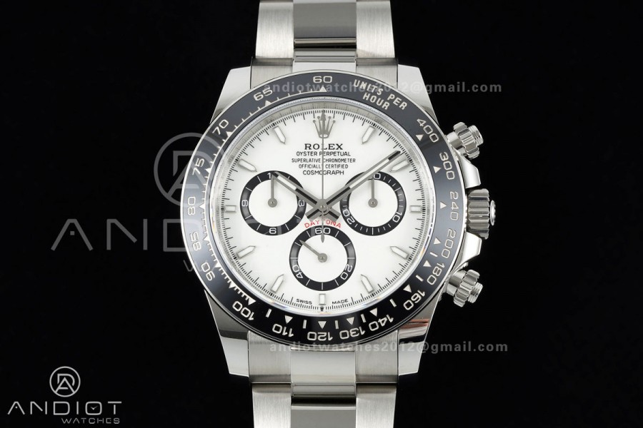 Daytona 126500 QF 1:1 Best Edition 904L Steel White Dial on SS Bracelet JH4131 (Free Sprung)