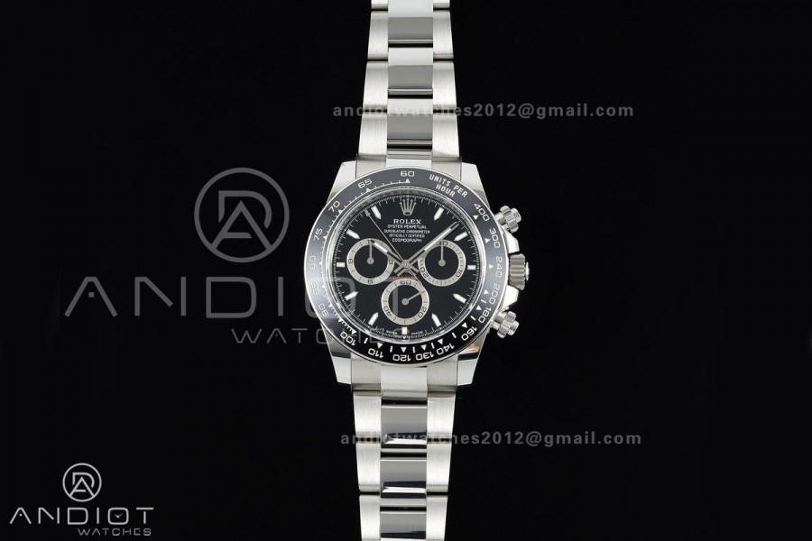 Daytona 126500 QF 1:1 Best Edition 904L Steel Black Dial on SS Bracelet JH4131 (Free Sprung)