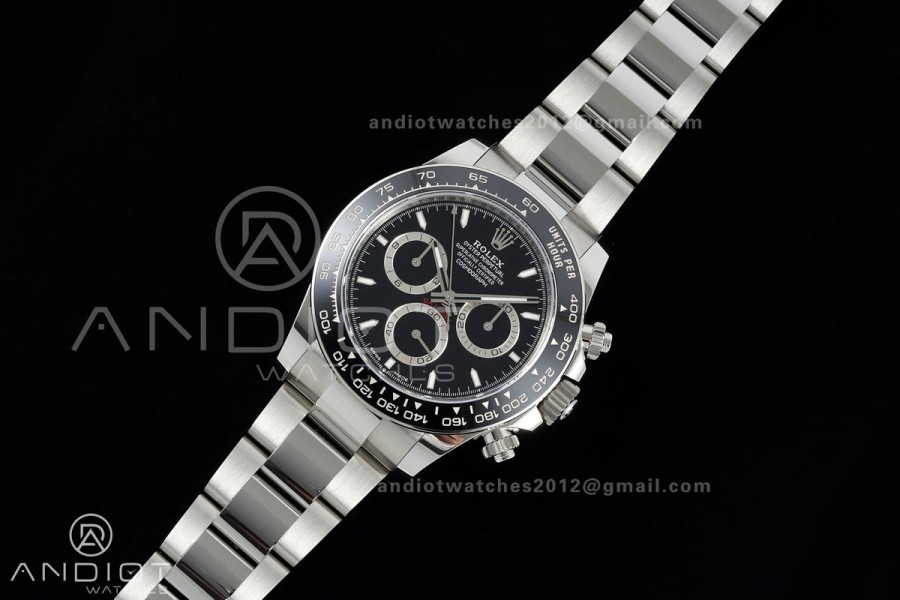 Daytona 126500 QF 1:1 Best Edition 904L Steel Black Dial on SS Bracelet JH4131 (Free Sprung)