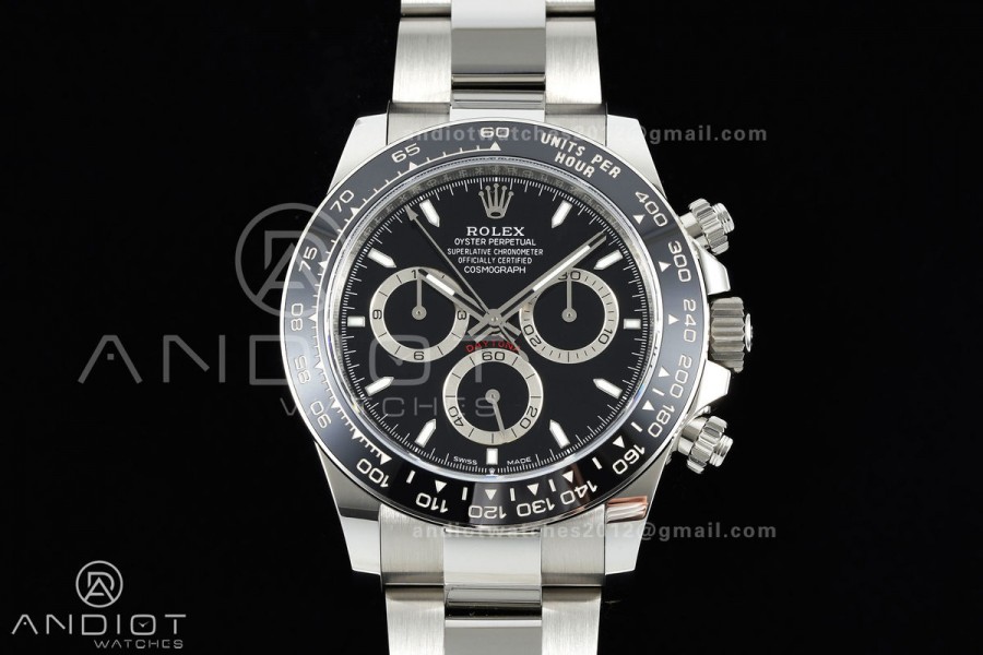 Daytona 126500 QF 1:1 Best Edition 904L Steel Black Dial on SS Bracelet JH4131 (Free Sprung)