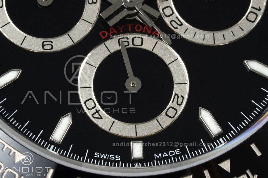 Daytona 126500 QF 1:1 Best Edition 904L Steel Black Dial on SS Bracelet JH4131 (Free Sprung)