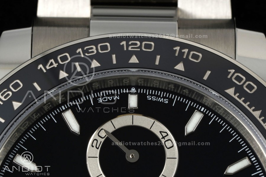 Daytona 126500 QF 1:1 Best Edition 904L Steel Black Dial on SS Bracelet JH4131 (Free Sprung)