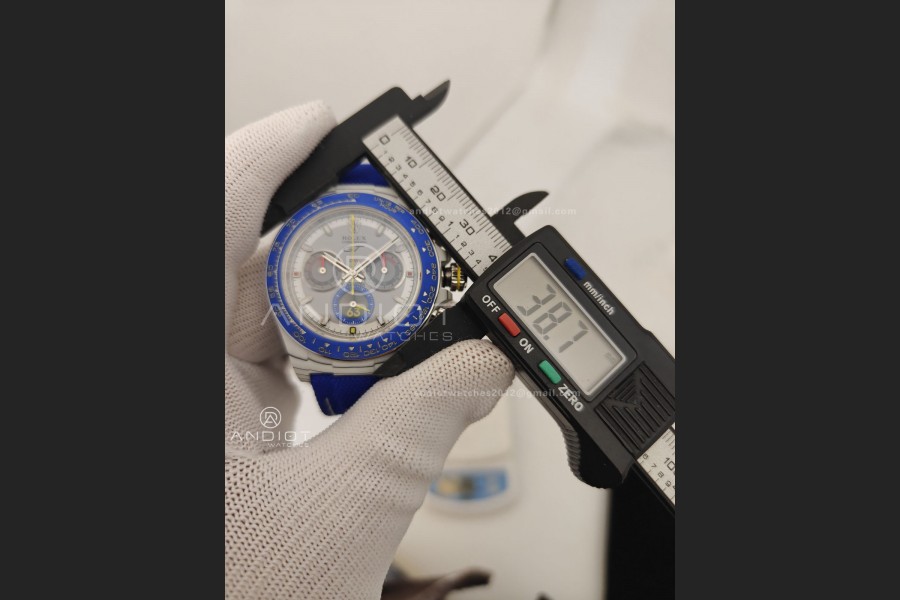 Daytona DIW White Carbon GT Blue SONIC 1:1 Best Edition White Dial on Blue Nylon Strap SA4130