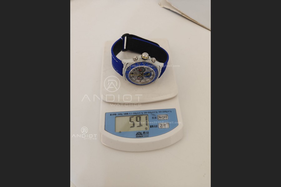 Daytona DIW White Carbon GT Blue SONIC 1:1 Best Edition White Dial on Blue Nylon Strap SA4130