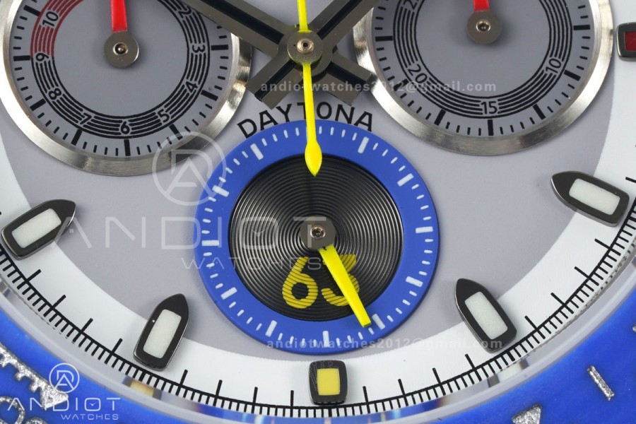 Daytona DIW White Carbon GT Blue SONIC 1:1 Best Edition White Dial on Blue Nylon Strap SA4130