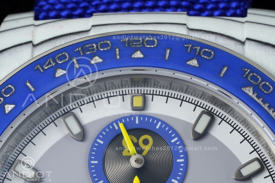 Daytona DIW White Carbon GT Blue SONIC 1:1 Best Edition White Dial on Blue Nylon Strap SA4130