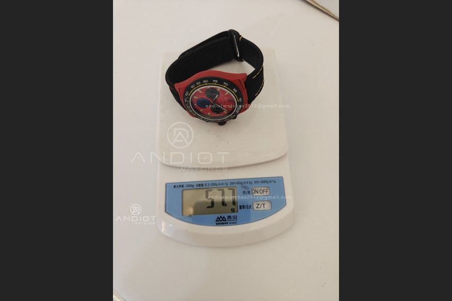 Daytona DIW Red Carbon Iron Man SONIC 1:1 Best Edition Red Dial on Black Nylon Strap SA4130