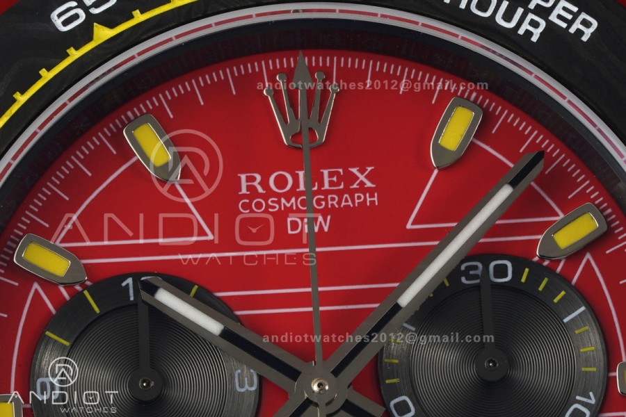 Daytona DIW Red Carbon Iron Man SONIC 1:1 Best Edition Red Dial on Black Nylon Strap SA4130