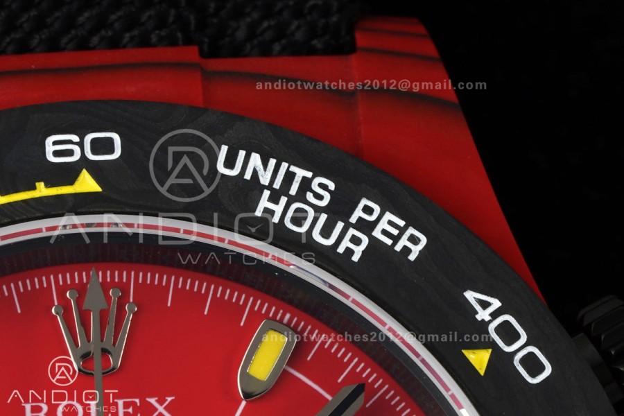 Daytona DIW Red Carbon Iron Man SONIC 1:1 Best Edition Red Dial on Black Nylon Strap SA4130