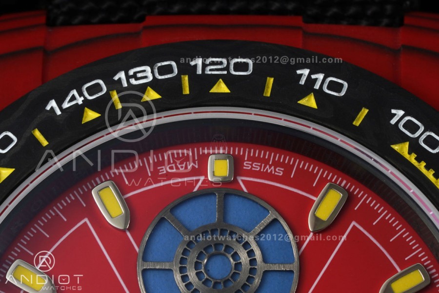 Daytona DIW Red Carbon Iron Man SONIC 1:1 Best Edition Red Dial on Black Nylon Strap SA4130