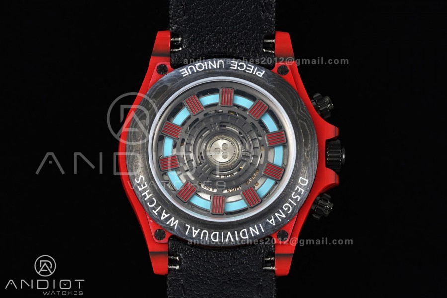 Daytona DIW Red Carbon Iron Man SONIC 1:1 Best Edition Red Dial on Black Nylon Strap SA4130