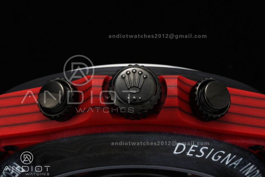Daytona DIW Red Carbon Iron Man SONIC 1:1 Best Edition Red Dial on Black Nylon Strap SA4130
