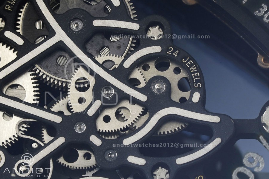 RM055 Crystal SONIC Best Edition Gold Inner Bezel Gray Crown on Transparent Rubber Strap RMUL2 Super Clone