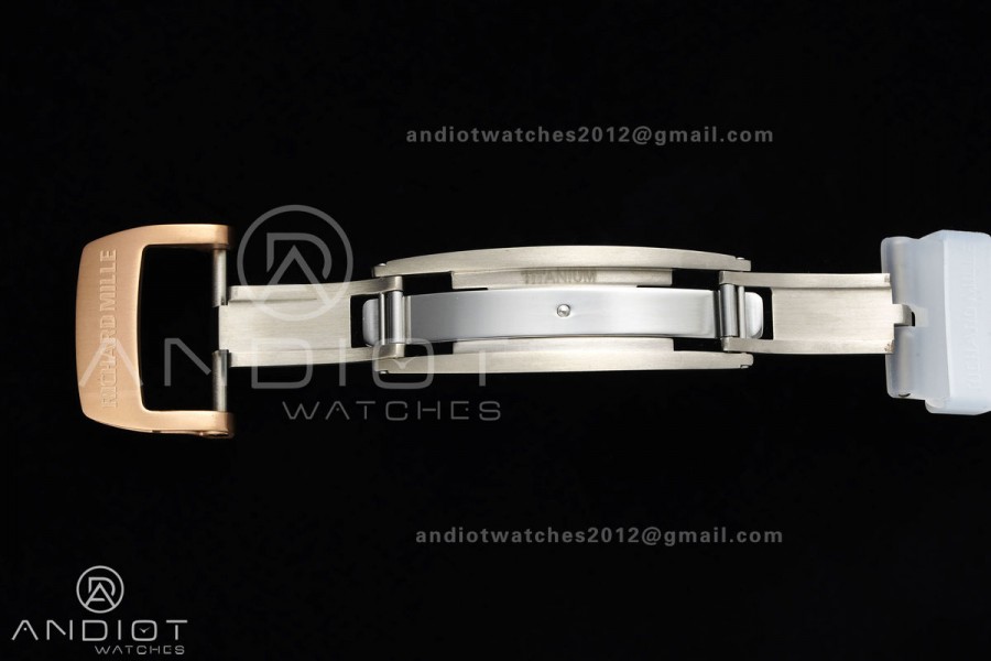 RM055 Crystal SONIC Best Edition Gold Inner Bezel Gray Crown on Transparent Rubber Strap RMUL2 Super Clone