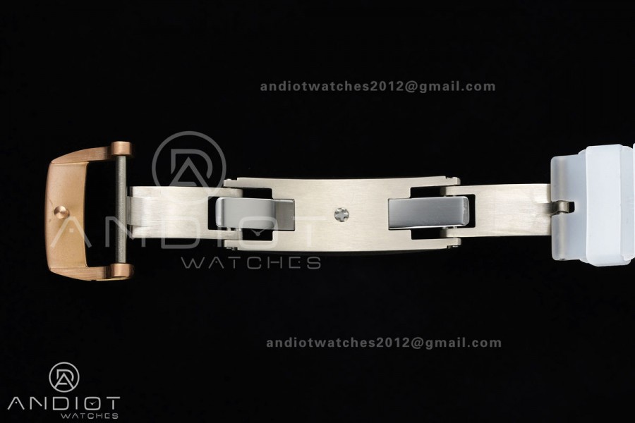 RM055 Crystal SONIC Best Edition Gold Inner Bezel Gray Crown on Transparent Rubber Strap RMUL2 Super Clone