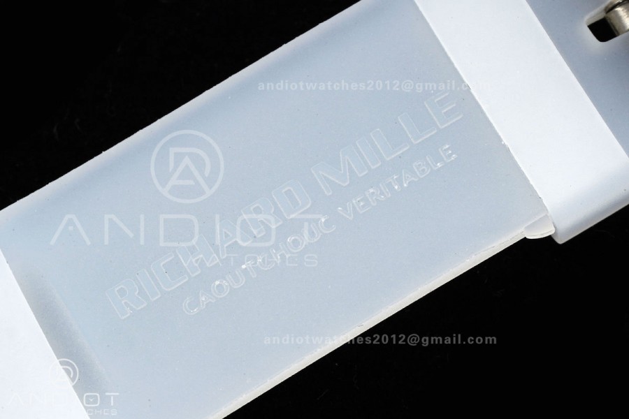 RM055 Crystal SONIC Best Edition Gold Inner Bezel Gray Crown on Transparent Rubber Strap RMUL2 Super Clone