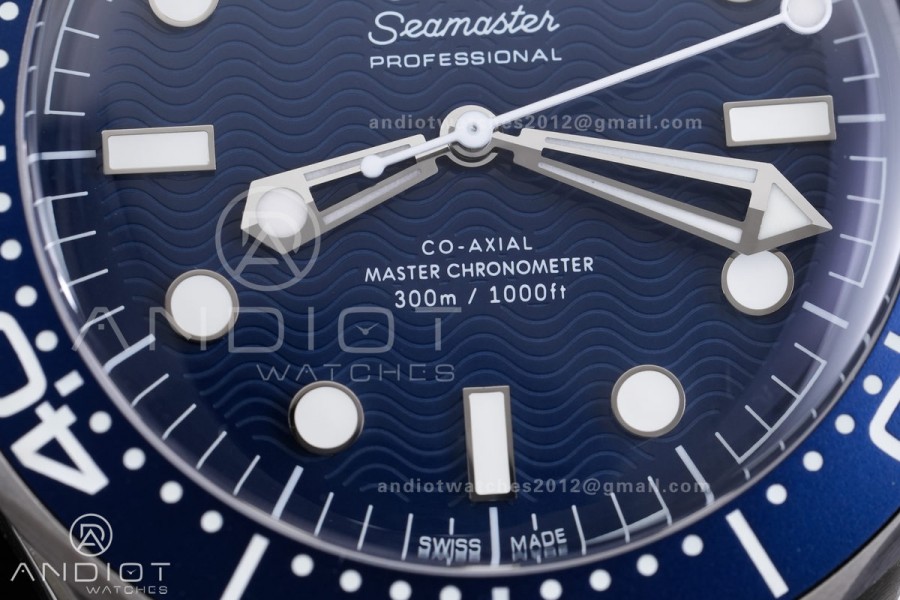 Seamaster 300M Diver 007 SS VSF 1:1 Best Edition Blue Wave Dial on SS Mesh Bracelet VS8806 Super Clone