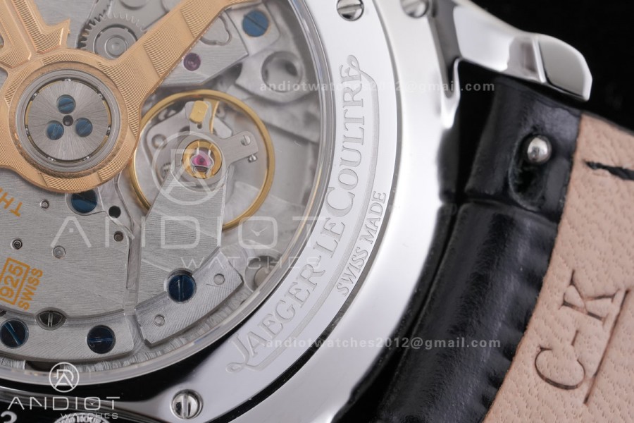 Master Ultra Thin Moon SS APSF 1:1 Best Edition Silver Dial on Black Leather Strap SA925 Super Clone