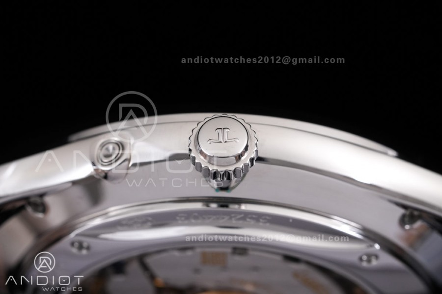 Master Ultra Thin Moon SS APSF 1:1 Best Edition Silver Dial on Black Leather Strap SA925 Super Clone