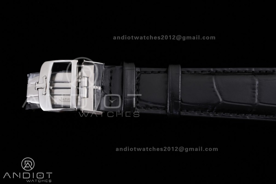 Master Ultra Thin Moon SS APSF 1:1 Best Edition Silver Dial on Black Leather Strap SA925 Super Clone