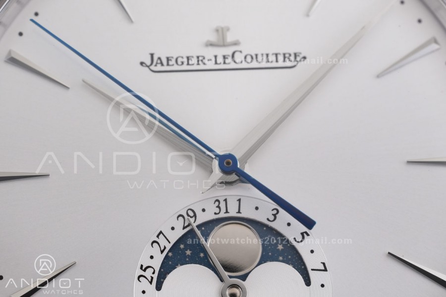 Master Ultra Thin Moon SS APSF 1:1 Best Edition Silver Dial on Black Leather Strap SA925 Super Clone