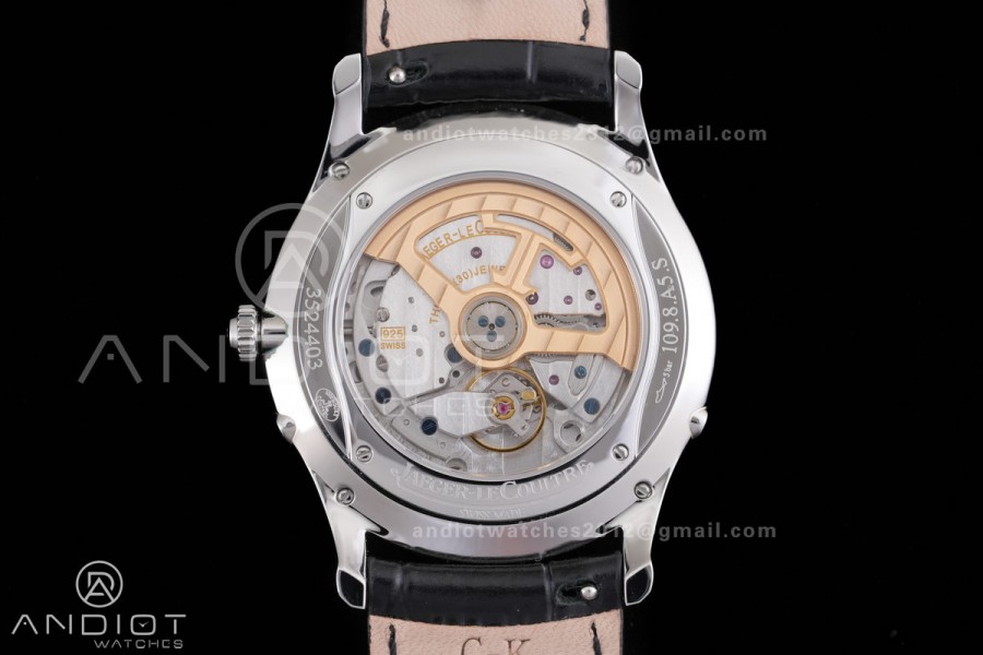 Master Ultra Thin Moon SS APSF 1:1 Best Edition Silver Dial on Black Leather Strap SA925 Super Clone