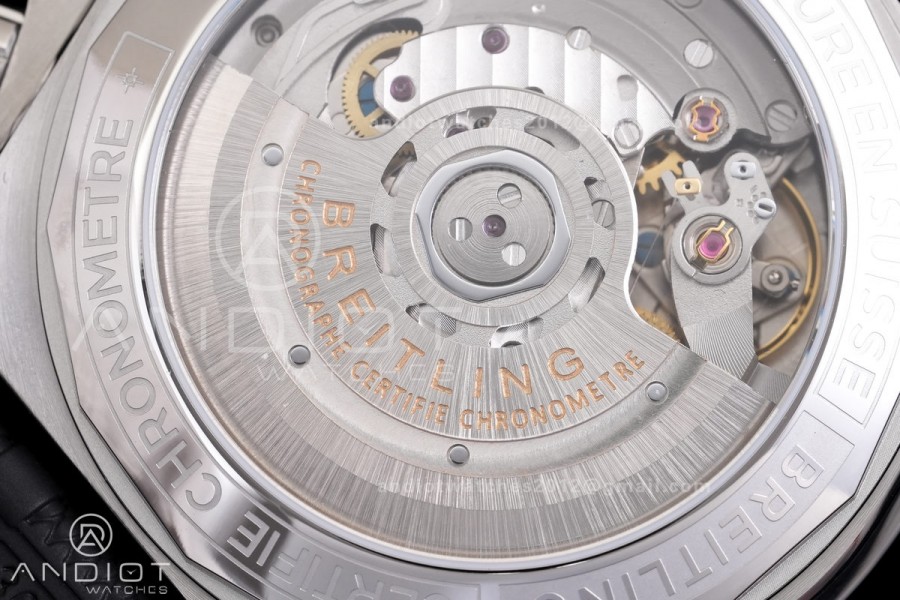 Chronomat B01 44mm SS BLSF 1:1 Best Edition Ice Blue Dial on Black Rubber Strap A7750