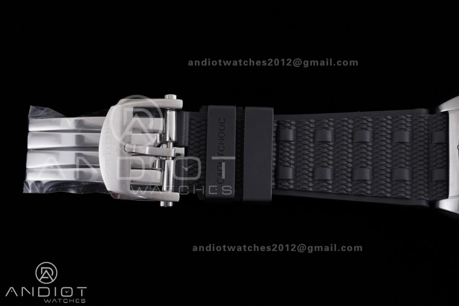 Chronomat B01 44mm SS BLSF 1:1 Best Edition Ice Blue Dial on Black Rubber Strap A7750