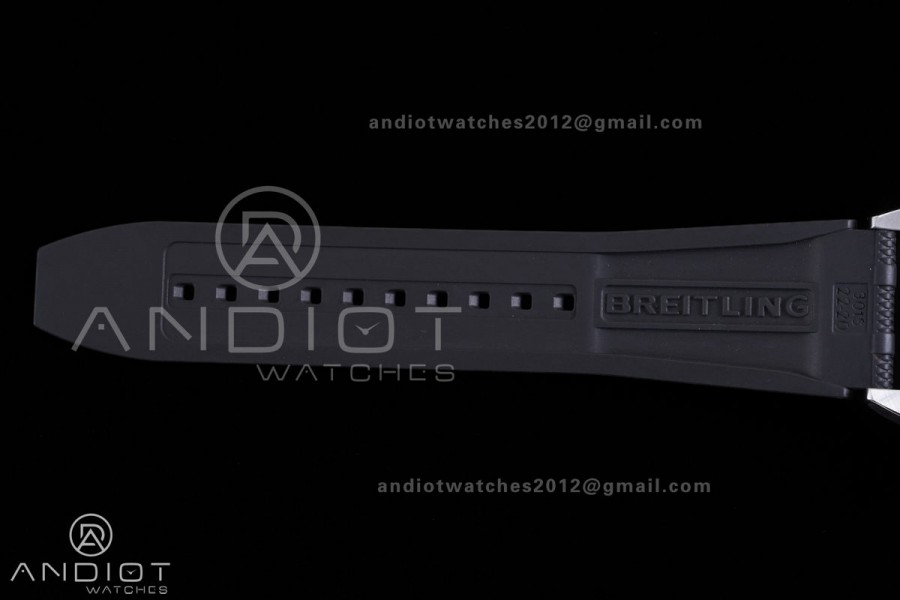 Chronomat B01 44mm SS BLSF 1:1 Best Edition Ice Blue Dial on Black Rubber Strap A7750