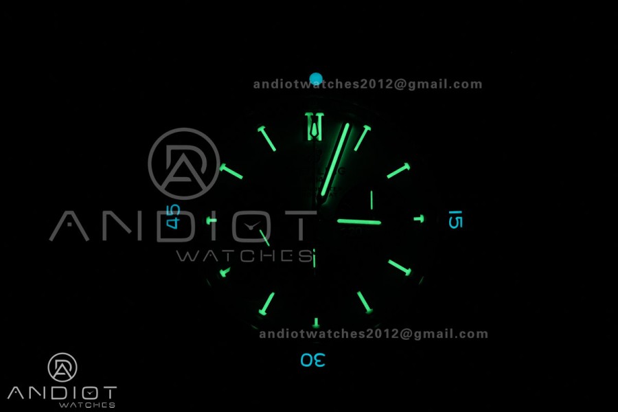 Chronomat B01 44mm SS BLSF 1:1 Best Edition Ice Blue Dial on Black Rubber Strap A7750