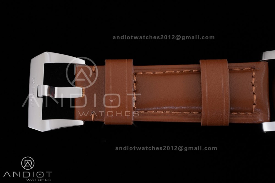 PAM111 SS HWF 1:1 Best Edition on Brown Leather Strap Strap A6497