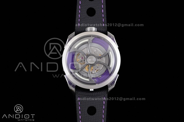 MB&F M.A.D.1.Purple SS K1F 1:1 Best Edition on Black Leather Strap Miyota 821A