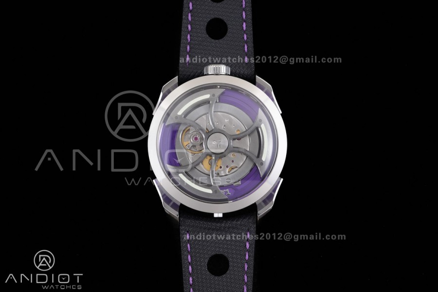 MB&F M.A.D.1.Purple SS K1F 1:1 Best Edition on Black Leather Strap Miyota 821A