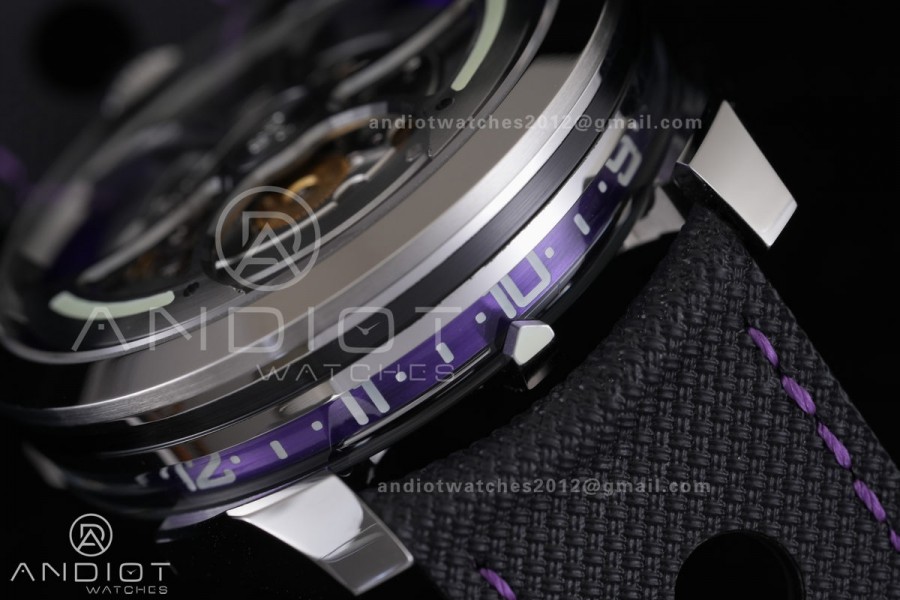 MB&F M.A.D.1.Purple SS K1F 1:1 Best Edition on Black Leather Strap Miyota 821A