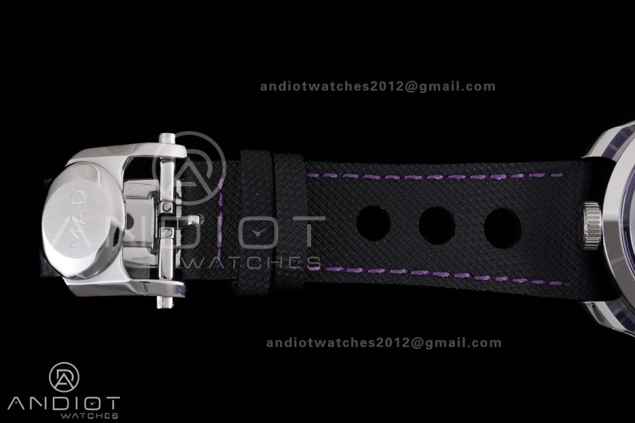 MB&F M.A.D.1.Purple SS K1F 1:1 Best Edition on Black Leather Strap Miyota 821A