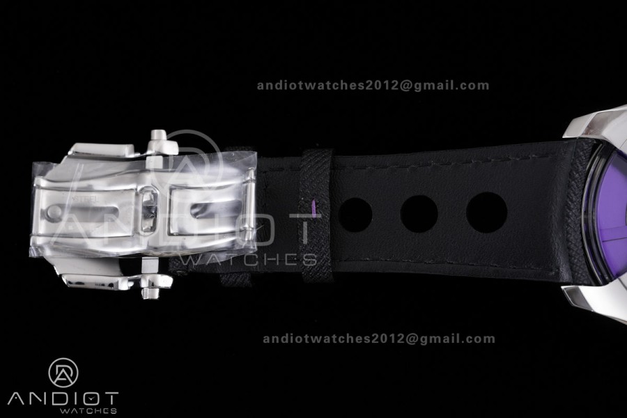 MB&F M.A.D.1.Purple SS K1F 1:1 Best Edition on Black Leather Strap Miyota 821A