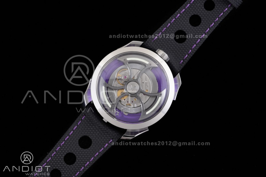 MB&F M.A.D.1.Purple SS K1F 1:1 Best Edition on Black Leather Strap Miyota 821A