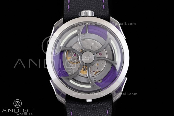 MB&F M.A.D.1.Purple SS K1F 1:1 Best Edition on Black Leather Strap Miyota 821A
