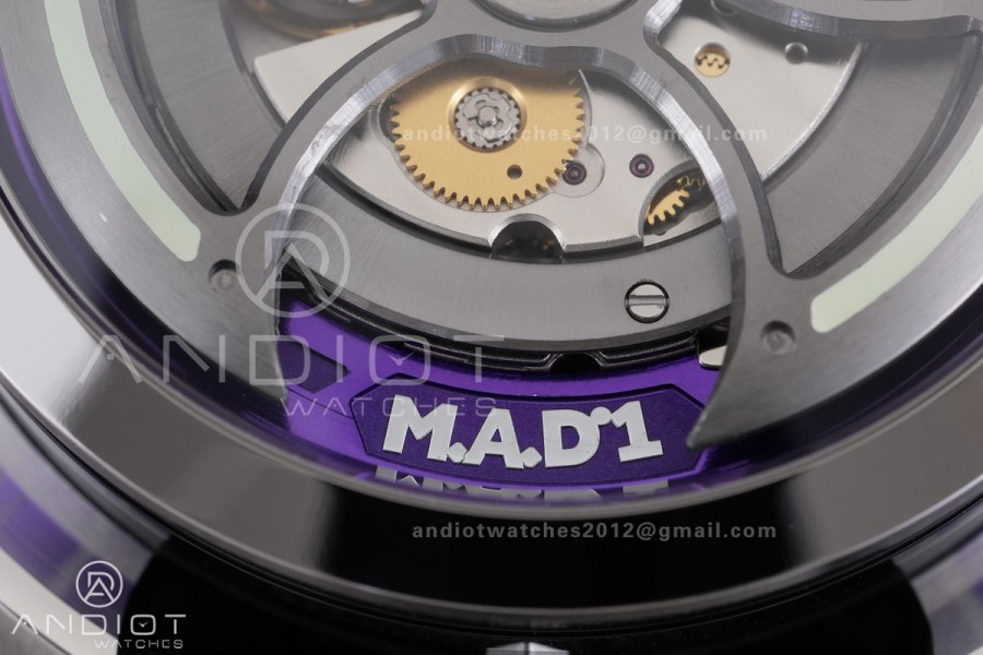 MB&F M.A.D.1.Purple SS K1F 1:1 Best Edition on Black Leather Strap Miyota 821A