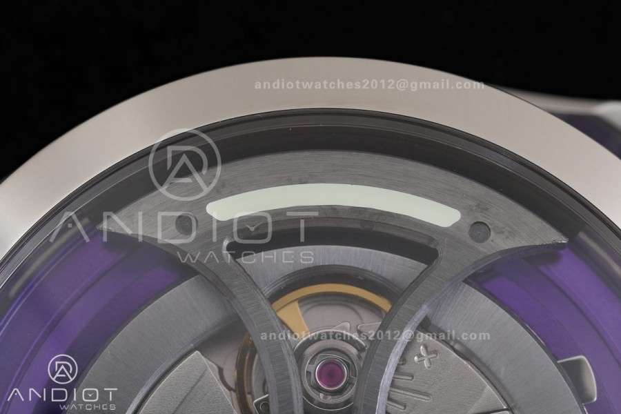 MB&F M.A.D.1.Purple SS K1F 1:1 Best Edition on Black Leather Strap Miyota 821A