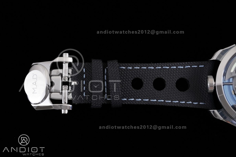 MB&F M.A.D.1.Blue SS K1F 1:1 Best Edition on Black Leather Strap Miyota 821A