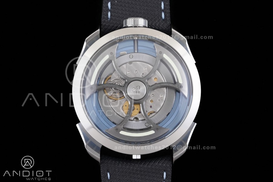 MB&F M.A.D.1.Blue SS K1F 1:1 Best Edition on Black Leather Strap Miyota 821A