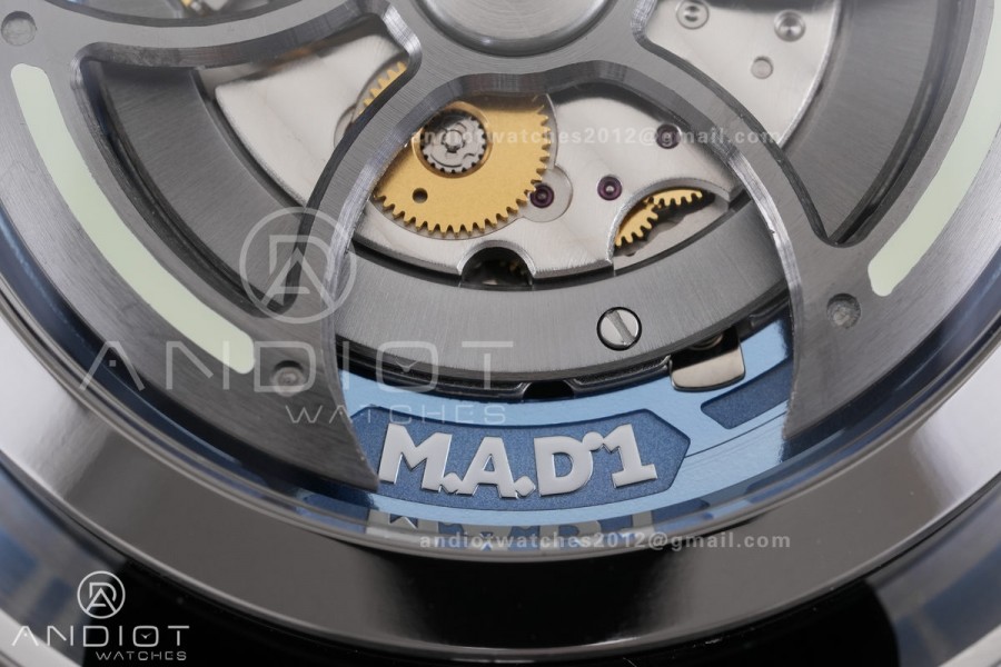 MB&F M.A.D.1.Blue SS K1F 1:1 Best Edition on Black Leather Strap Miyota 821A
