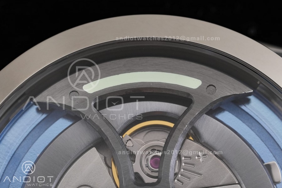 MB&F M.A.D.1.Blue SS K1F 1:1 Best Edition on Black Leather Strap Miyota 821A