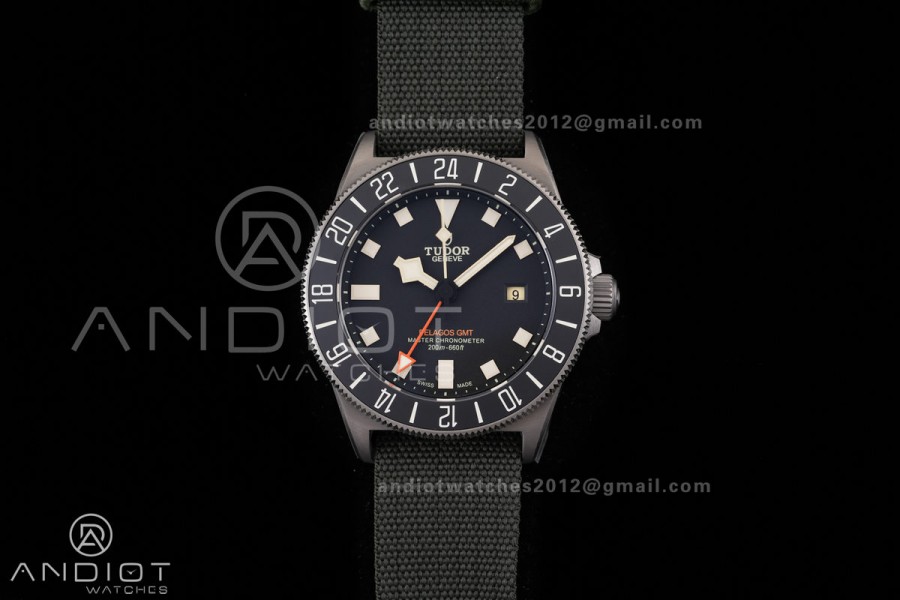 Pelagos M2542G247NU-0002 Ti BRF 1:1 Best Edition Black dial Black Ceramic Bezel On Nylon Strap