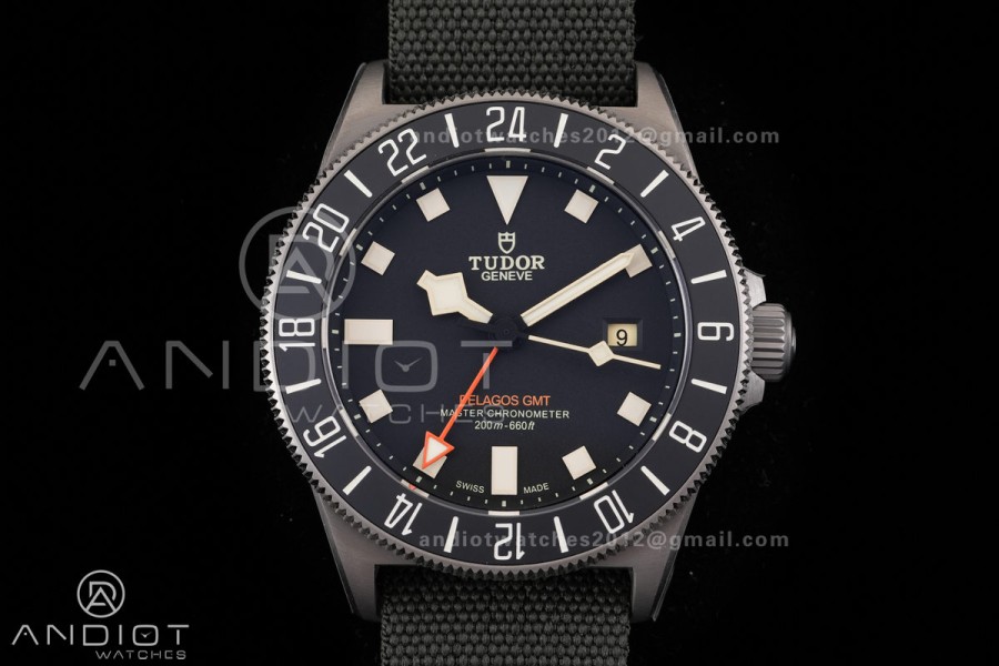 Pelagos M2542G247NU-0002 Ti BRF 1:1 Best Edition Black dial Black Ceramic Bezel On Nylon Strap