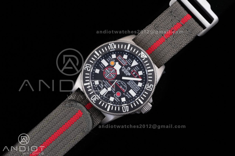 Pelagos FXD Black Ceramic Bezel Ti BRF 1:1 Best Edition Black Designed Dial On Green Nylon Strap