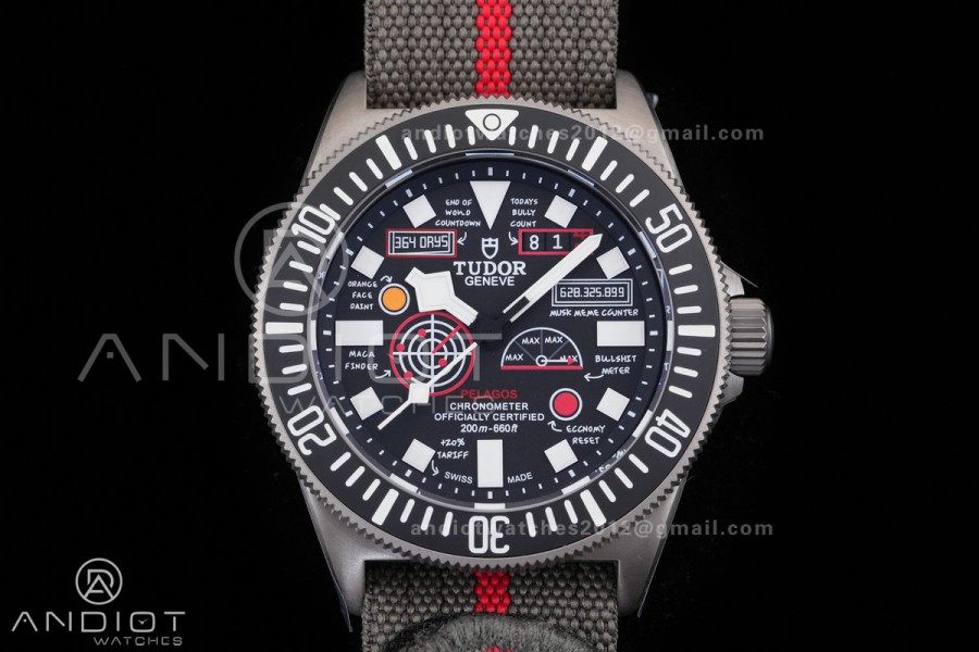 Pelagos FXD Black Ceramic Bezel Ti BRF 1:1 Best Edition Black Designed Dial On Green Nylon Strap