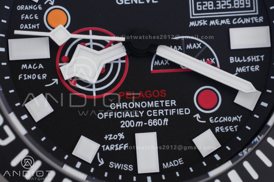 Pelagos FXD Black Ceramic Bezel Ti BRF 1:1 Best Edition Black Designed Dial On Green Nylon Strap