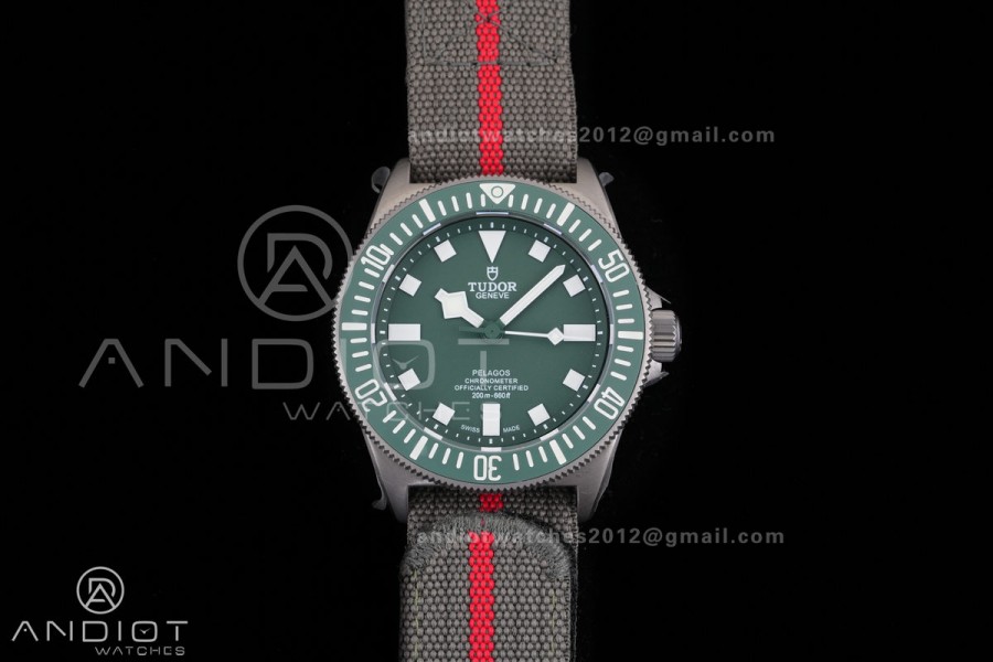 Pelagos FXD Green Ceramic Bezel Ti BRF 1:1 Best Edition Green Dial On Green Nylon Strap